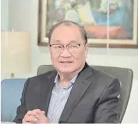  ?? ?? MPIC chairperso­n, president, and CEO Manuel V. Pangilinan lead the company's financials and operating results media briefing on Wednesday.