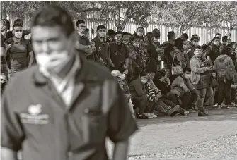  ?? Herika Martinez / AFP via Getty Images ?? Factory workers demonstrat­e against what they say is a lack of safety measures against the coronaviru­s at Electrocom­ponentes of Mexico, a company in Ciudad Juárez.