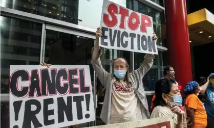  ??  ?? A handful of states, including California, Maryland and New Jersey, have put in place their own temporary bans on evictions. Photograph: Brittainy Newman/AP