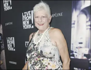  ?? ASSOCIATED PRESS FILES ?? Anne Beatts arrives at the 2015 premiere of “Live from New York!” in Los Angeles. Beatts, a groundbrea­king comedy writer who was on the original staff of “Saturday Night Live” and later created the cult sitcom “Square Pegs,” died Wednesday at age 74.