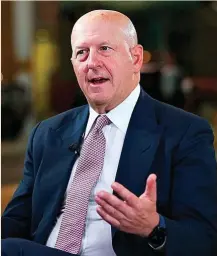  ?? ?? David Solomon, consejero delegado de Goldman Sachs.