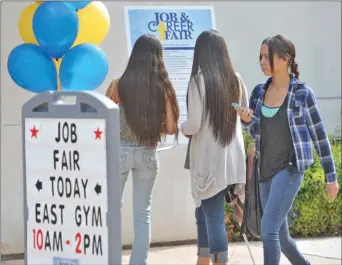  ?? Dan Watson/ For The Signal (See additional photos at signalscv.com) ?? People attend a Job & Career Fair hosted by College of the Canyons on Oct. 14