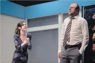  ?? BANKOMEDIA ?? Caroline Toal and Randy Hughson are brilliant in David Harrower’s tough drama.