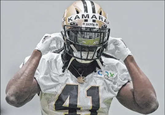  ?? Gerald Herbert The Associated Press ?? The Saints’ Alvin Kamara agreed to a contract Saturday that ranks second in average annual value among NFL running backs.