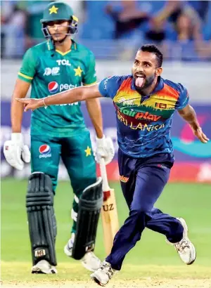  ?? ?? It was two different versions of Chamika Karunaratn­e at the Asia Cup that preceded the World Cup
