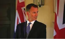  ?? — Reuters ?? DETERMINED TO SUCCEED: “Britain will prosper and succeed whatever the outcome of these talks because we’re that kind of country,” British foreign minister Jeremy Hunt said.