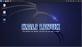  ?? ?? The Kali Xfce desktop is an aesthetica­lly pleasing fusion of 1980s martial arts movie posters. If you don’t like the wallpaper colour scheme, there are dozens more available.