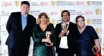  ?? ?? Mark Labbett, Jenny Ryan, Paul Sinhaat and Anne Hegerty from The Chase with the Entertainm­ent Daytime Programme Bafta