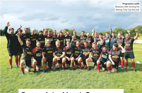  ??  ?? Progressiv­e outfit Stewartry after winning the Hannay Tully Cup last year