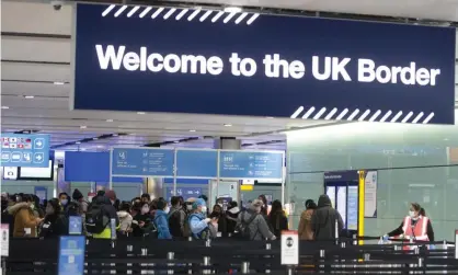  ?? Photograph: Getty Images ?? At least a dozen European citizens, mostly young women, were detained at Gatwick airport (not pictured) over 48 hours last week.