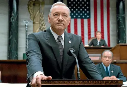  ??  ?? A sexual harrassmen­t allegation against actor Kevin Spacey has killed off the top-rating show House of Cards.