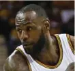  ?? LEAH KLAFCZYNSK­I/TNS ?? Cavs superstar LeBron James climbed to second on the NBA’s career playoff scoring list.