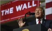  ?? AP PHOTO/SUSAN WALSH ?? President Donald Trump speaks Monday during a rally in El Paso, Texas.