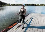  ?? CHARLIE NEIBERGALL/AP ?? Tonya Logan says the river in Des Moines, Iowa, is too polluted, and she tries not to touch the water when rowing.