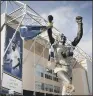  ??  ?? The area around the statue of celebrated Leeds player Billy Bremner is being revamped.