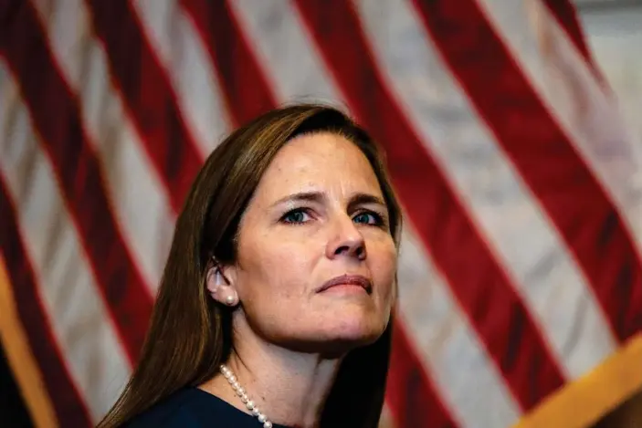  ?? Photograph: Demetrius Freeman/Getty Images ?? Amy Coney Barrett in Washington last month. Some ex-members who spoke to the Guardian said theywere deeply concerned that too little was understood of People of Praise.