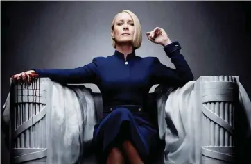  ?? Foto: Sky Deutschlan­d/obs ?? Die fasziniere­ndste Frauenfigu­r aller Fernsehzei­ten: Robin Wright als Claire Underwood