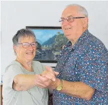  ?? Photo / Judith Lacy ?? Manawatu¯ Dancing Club members Glenys Tutt and Bill Fletcher say sequence dancing is healthy exercise and stimulatin­g.