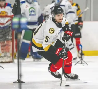  ?? FRANK GUNN/THE CANADIAN PRESS FILES ?? Shane Wright of the Kingston Frontenacs, shown during on-ice testing at a CHL/NHL event in Kitchener. Ont., in March, is considered the top prospect for the next NHL draft.