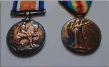  ??  ?? The British War Medal and Victory Medal belonging to Fr Pat.