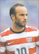  ?? PATRICK SEMANSKY/AP PHOTO ?? Landon Donovan looks on during a Gold Cup quarterfin­al against El Salvador last Sunday.