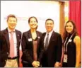  ?? SUPPLIED ?? CEF President Mona Tep (secondleft) and Alicia Khiem (right) pose with with equestrian officials after the event in Taiwan.