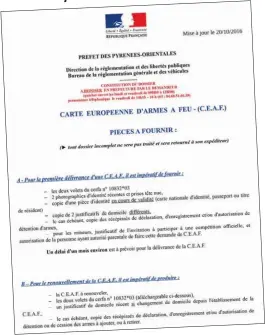  ??  ?? La liste des pièces à fournir de la préfecture des PyrénéesOr­ientales, comme bien d’autres fort heureuseme­nt, est en conformité avec la loi.