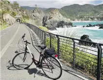  ?? CAMERON HEWITT ?? A bike ride between Levanto and the sleepy village of Bonassola offers views of the Italian Riviera’s stunning coastline.