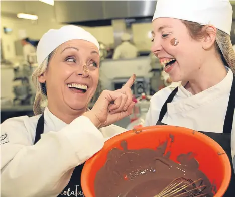  ??  ?? THE art of the chocolatie­r is being celebrated in style at D&A College with 16 patisserie and confection­ery students rolling out an enterprise project entitled ChocolaTay.
As part of the SVQ (level 3) profession­al cookery programme, they’ve launched a...