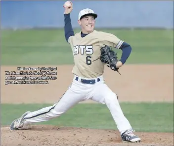  ?? Nikolas Samuels/The Signal ?? West Ranch’s Cade Nicol (4) throws a pitch during a game against Saugus at West Ranch last week.