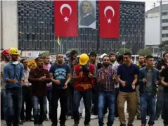  ??  ?? Protesters dance in Gezi park in 2013 (Reuters)