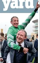  ??  ?? Giddy up: Davy Russell celebrates with Pat Kelly