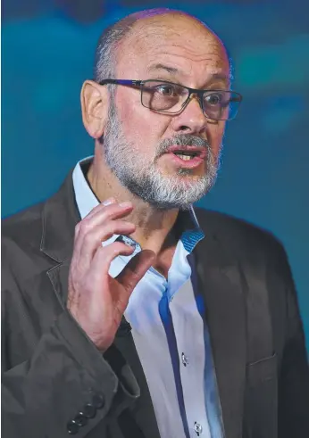  ??  ?? Former Chief Climate Councillor Commission­er Tim Flannery speaks in Sydney this week.