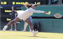  ?? BEN CURTIS/ASSOCIATED PRESS ?? Serena Williams is one of half a dozen mothers in the women’s singles draw at Wimbledon who divide their time between being a parent and a top tennis player.