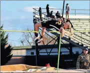  ?? Contribute­d photo by Shelly Culver ?? Mary Laltrello made her leap over the top bar in the pole vault event at the Rome Invitation­al on March 8. She placed second overall in the event.