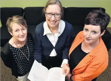  ?? PHOTO: GREGOR RICHARDSON ?? Positive achievemen­t . . . From left, assessment support project administra­tor Rachel ’Aluesi, independen­t sociologis­t Dr Martha Bell and University of Otago manager, disability informatio­n and support, Melissa Lethaby.