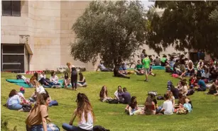  ??  ?? STUDENTS AT the Mount Scopus campus of the Hebrew University of Jerusalem earlier this year. (Olivier Fitoussi/Flash90)