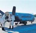  ?? AIR FORCE PUBLIC AFFAIRS OFFICE/COURTESY ?? The Air Force’s X-37B Orbital Test Vehicle mission 4 landed at NASA’s Kennedy Space Center Shuttle Landing Facility on Sunday.