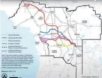  ?? FLORIDA’S TURNPIKE ?? Possible routes are shown for a northern extension of Florida’s Turnpike, which now ends at Wildwood.