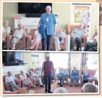  ??  ?? Connell Court Care Home celebrated National Care Homes Open Day with a fashion show, left, arts and crafts, above, and afternoon tea, right