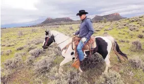  ?? SCOTT G WINTERTON/THE DESERET NEWS ?? Interior Secretary Ryan Zinke at Bears Ears National Monument near Blanding, Utah, in May 2017. Much of Bears Ears is on land administer­ed by the Bureau of Land Management.