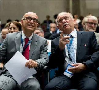  ?? TI-PRESS ?? Da sinistra Emanuele Carpanzano e Yusuf Altintas, presidente Cirp