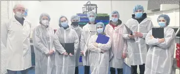  ?? ?? The LCA group on their visit to Glenmar Shellfish processing plant.