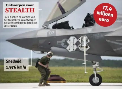  ?? FOTO EPA-EFE ?? Een F-35-toestel van de Amerikaans­e luchtmacht.