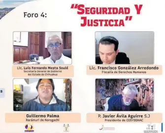  ?? / CAPTURA DE PANTALLA ?? El tema del foro fue: Seguridad y justicia.