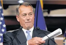  ?? Susan Walsh / Associated Press ?? House Speaker John Boehner, R-Ohio, seems to suggest that limiting other tax breaks and loopholes could aid the economy.