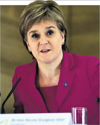  ??  ?? SOLUTIONS: Nicola Sturgeon said answers had to be found for the circumstan­ces caused by Brexit