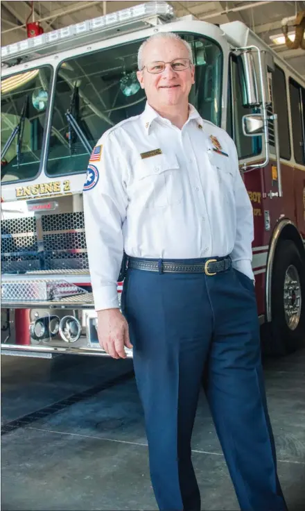  ?? WILLIAM HARVEY/THREE RIVERS EDITION ?? Phillip Robinson, Cabot fire chief, said he has seen the department grow since he first joined in 2005. He said the Cabot community is supportive of the department and that he is proud of its well-trained staff.