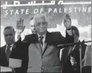  ??  ?? Palestinia­n President Mahmoud Abbas, waves to the crowd during celebratio­ns in Ramallah on Sunday.