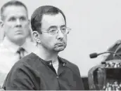  ?? Carlos Osorio / Associated Press ?? Larry Nassar, former doctor for USA Gymnastics and Michigan State, is serving life in prison.